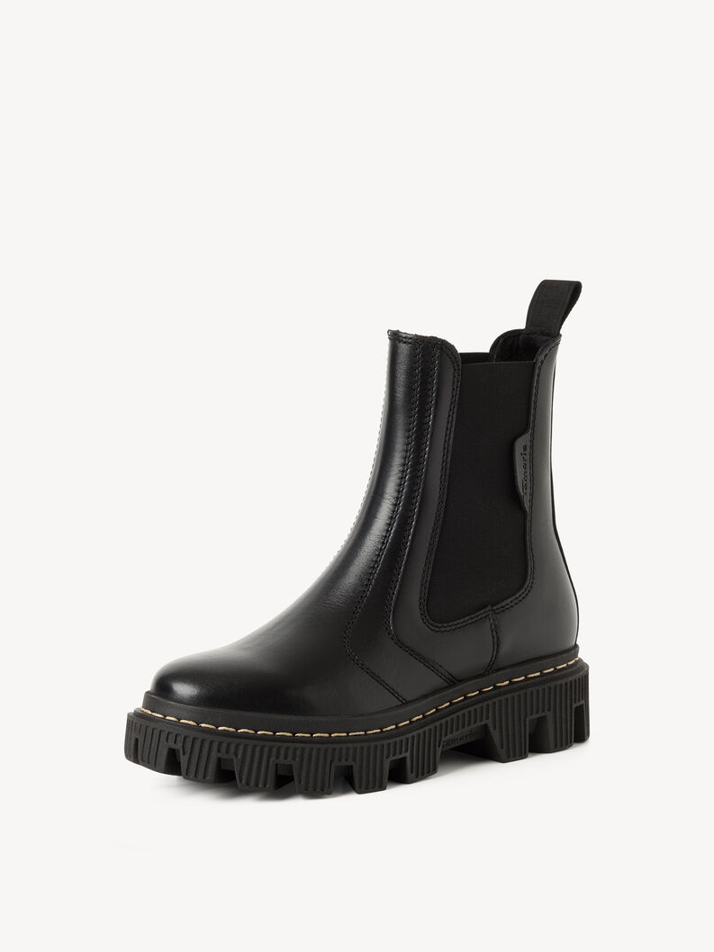Leder Chelsea Boot - schwarz, BLACK, hi-res