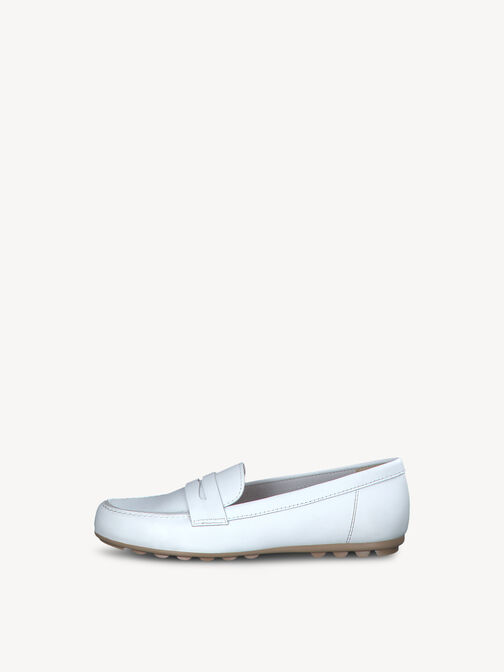 Moccasin, WHITE LEATHER, hi-res