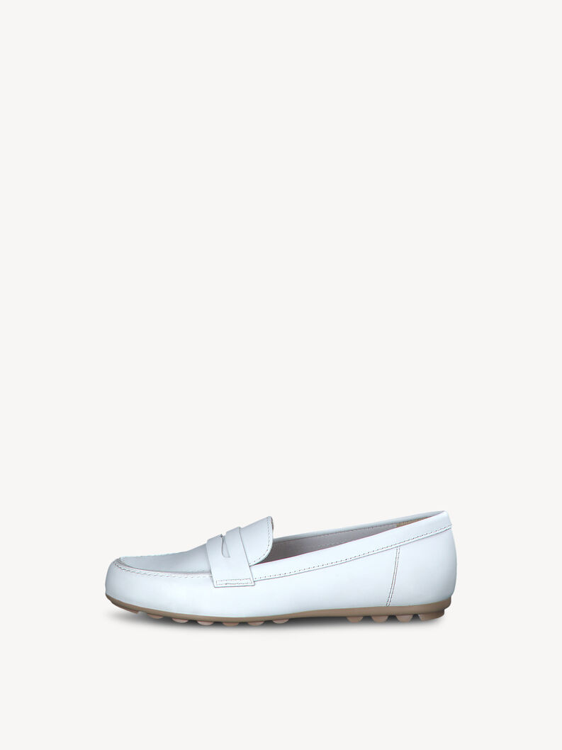 Leather Moccasin - white, WHITE LEATHER, hi-res