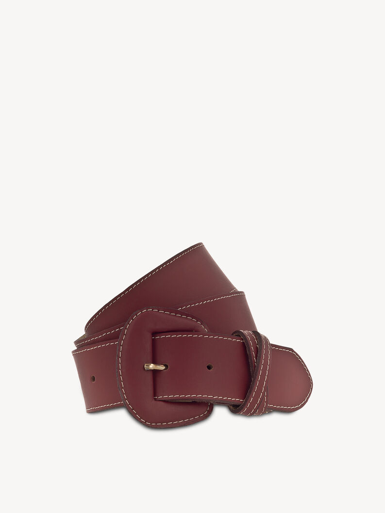Leather Waist belt - red, bordeaux, hi-res