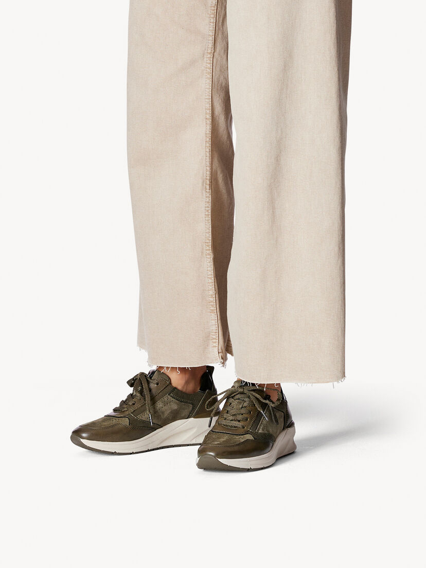 Leren Sneaker - groen, OLIVE COMB, hi-res