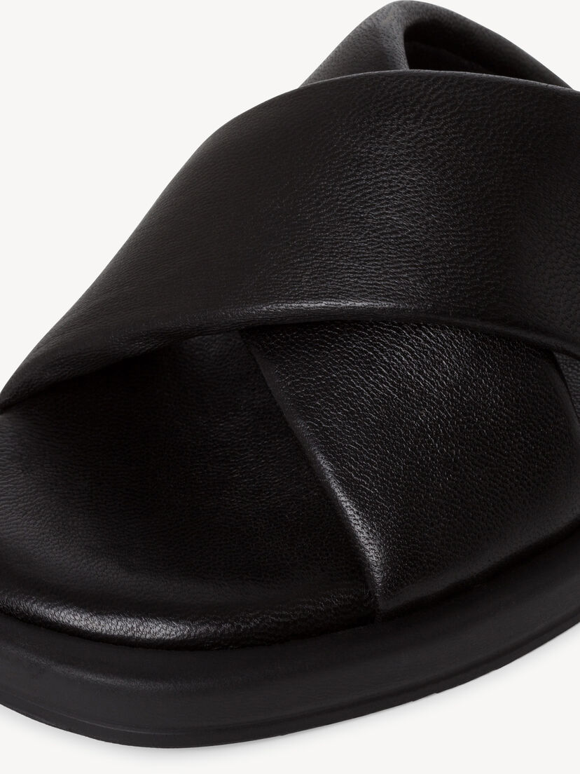 Leren Slipper - zwart, BLACK, hi-res