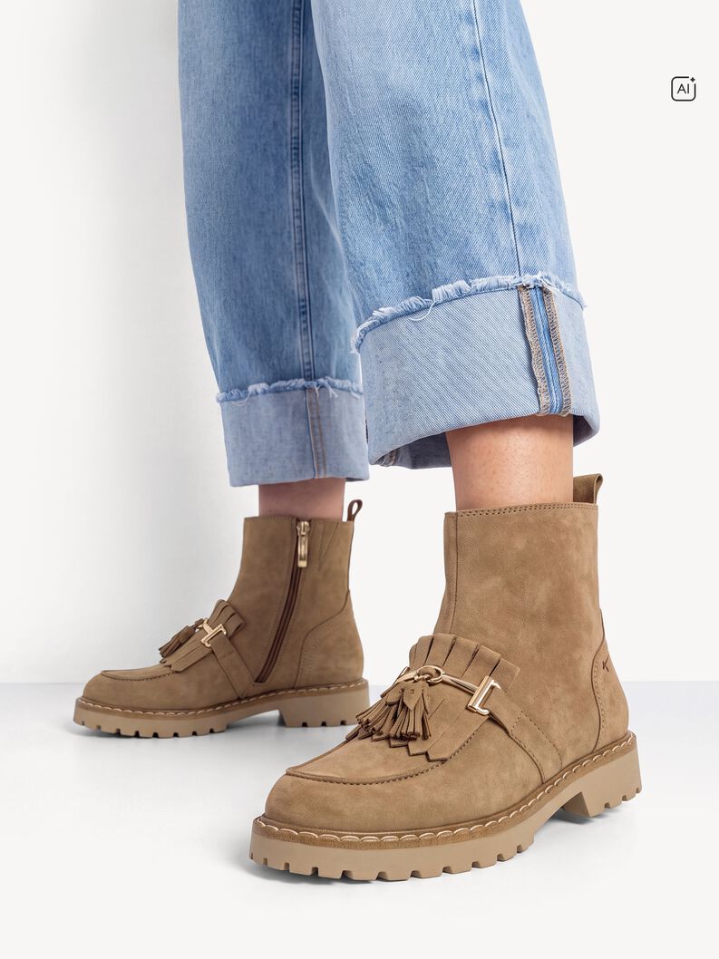 Lederstiefelette - braun, CAMEL, hi-res
