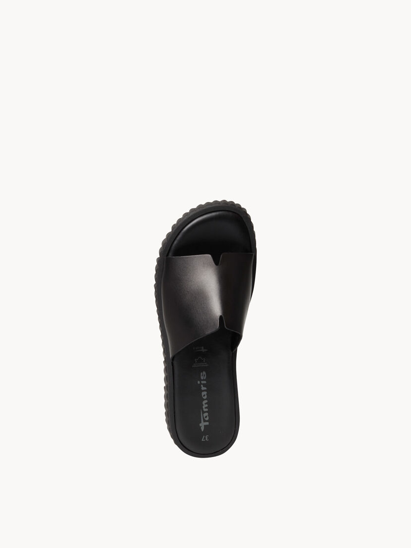 Leren Slipper - zwart, BLACK, hi-res