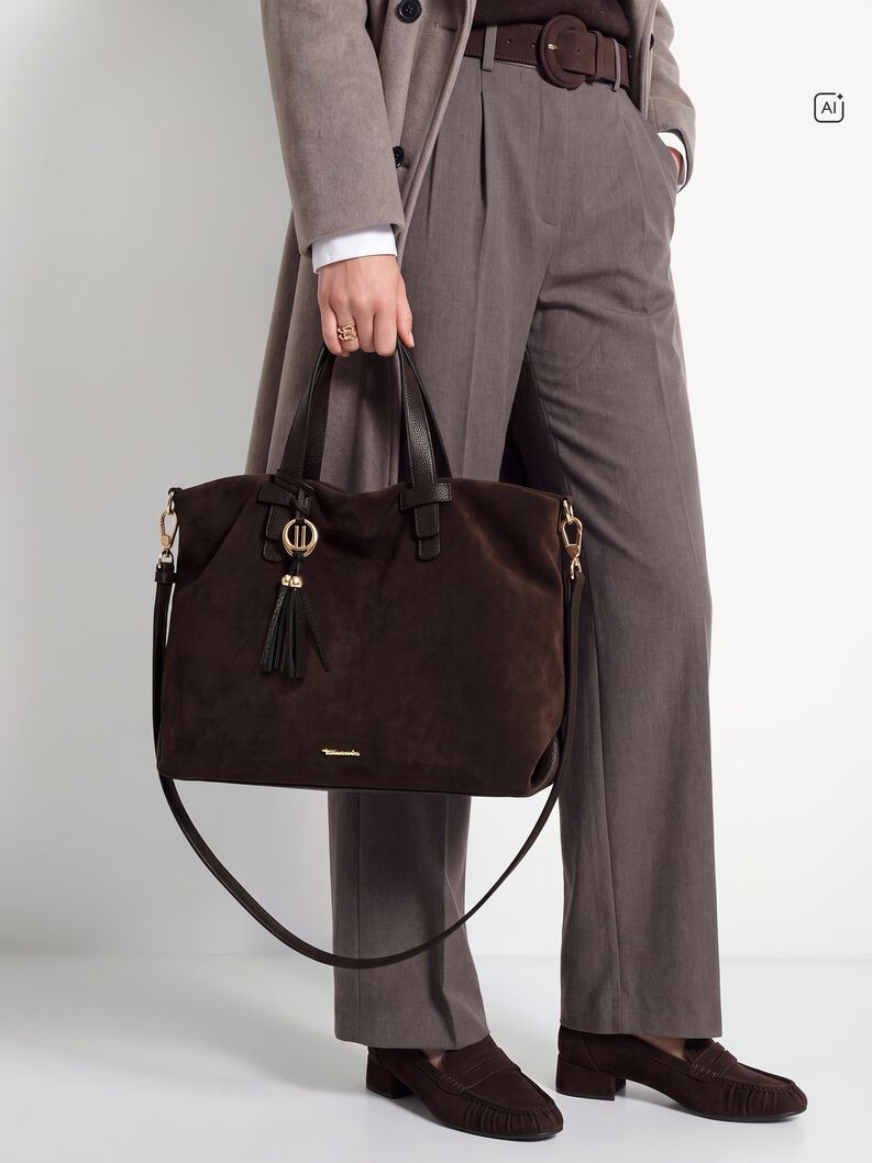 Shopping bag, brown, hi-res