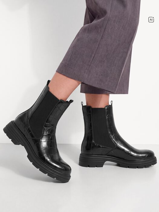 Chelseaboot, BLACK CROCO, hi-res