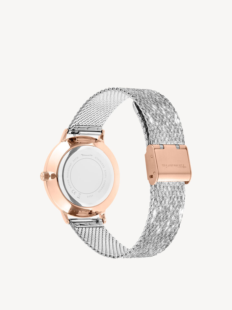 Horloge - metallic, bicolor silber-weiß, hi-res