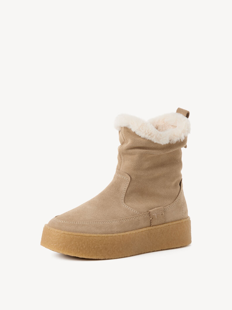 Lederstiefelette - beige Warmfutter, BEIGE, hi-res