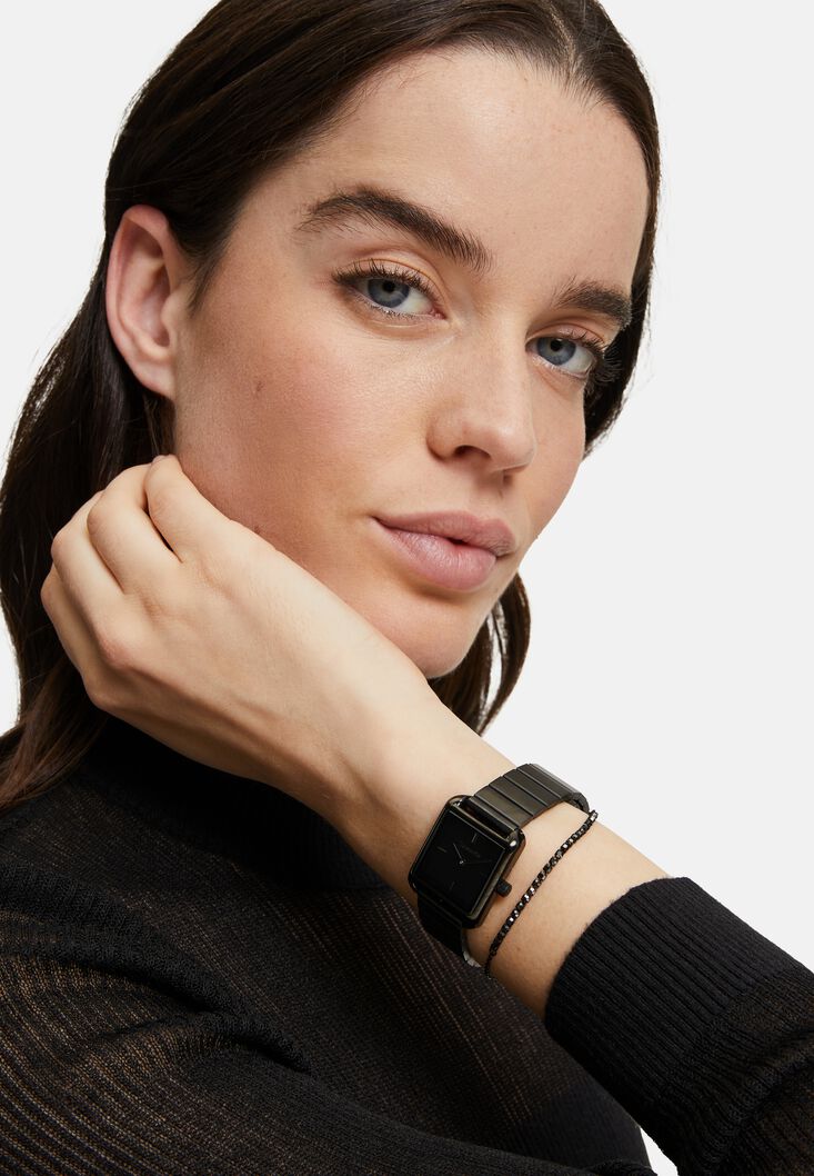 Uhr - schwarz, schwarz, hi-res