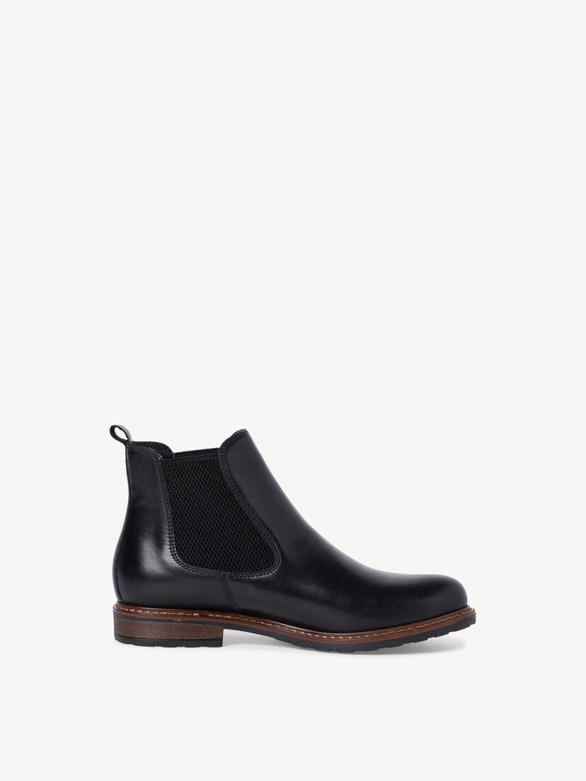 Leren Chelseaboot - zwart, BLACK LEATHER, hi-res