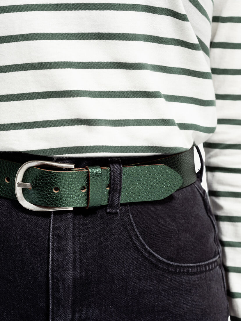 Leren Riem - groen, Smaragd, hi-res