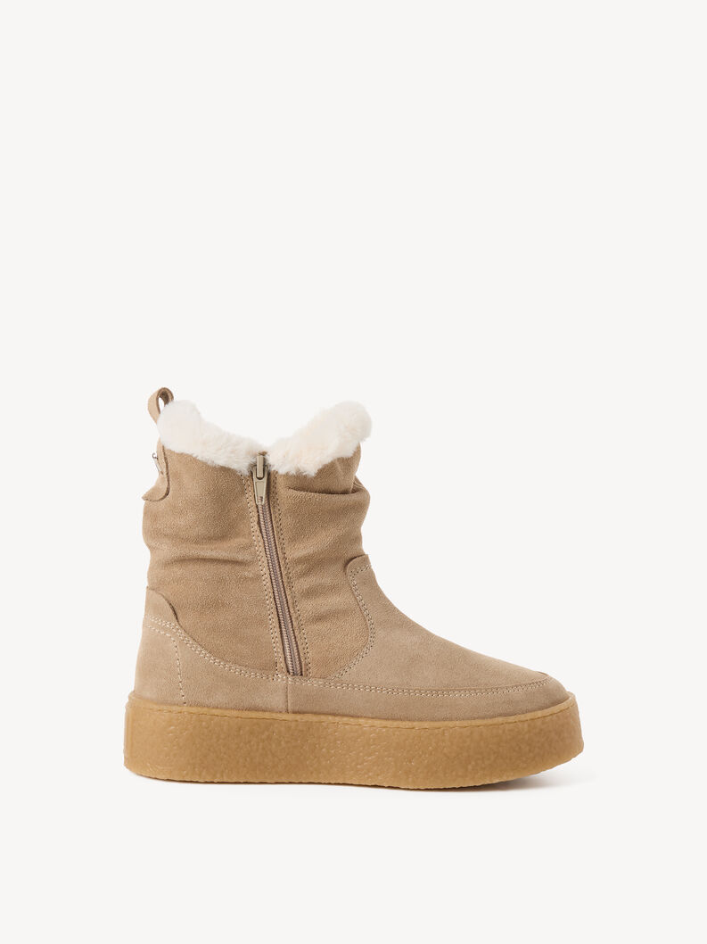 Lederstiefelette - beige Warmfutter, BEIGE, hi-res