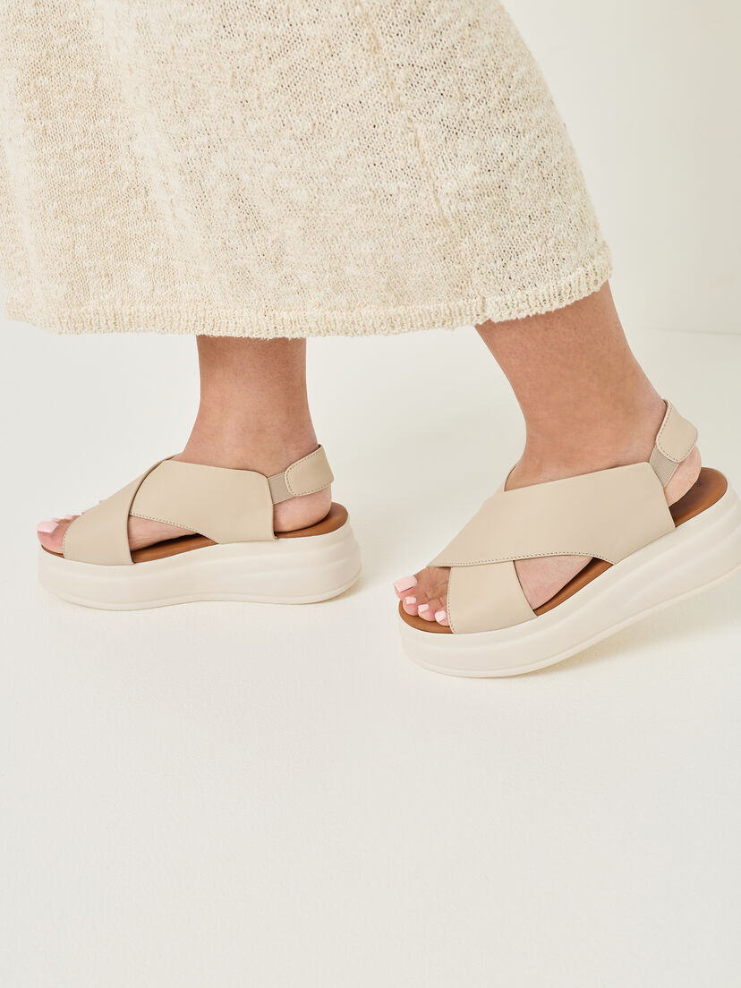 Leren Sandaaltje - beige, 418, hi-res