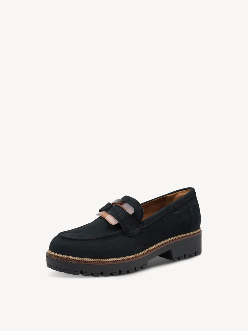 Leren Instappers - blauw, NAVY, hi-res