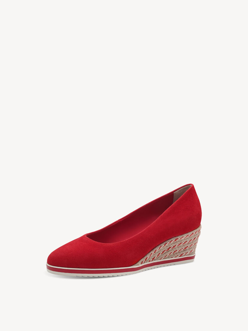 Leren Sleehakpumps - rood, RED, hi-res