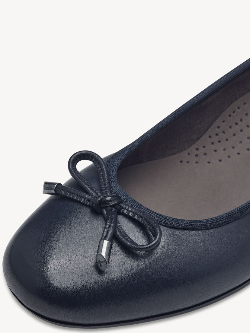 Leren Ballerina - blauw, NAVY, hi-res