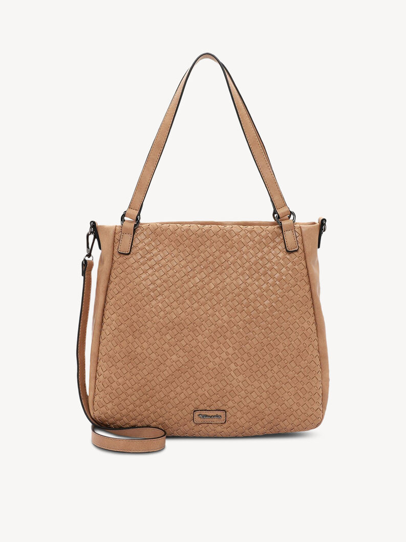 sac &agrave; bandouli&egrave;re beige pour femme avec motif tress&eacute; et bandouli&egrave;re amovible