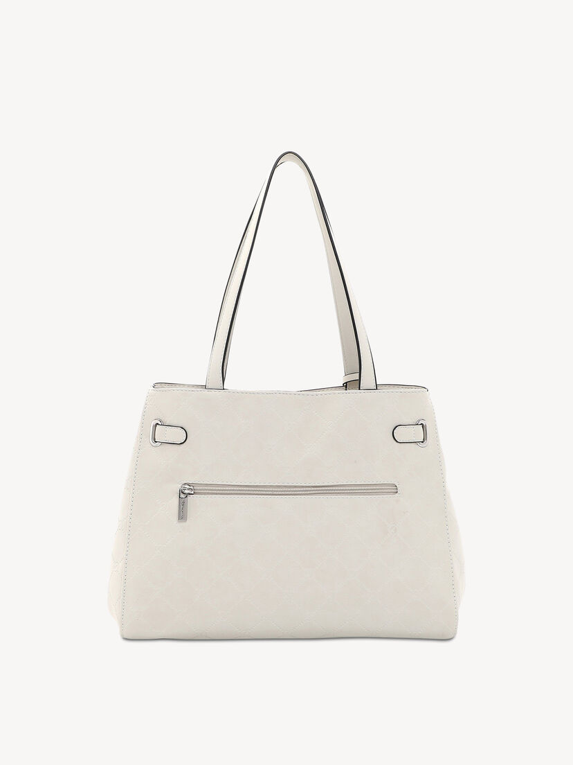 Witte kunstleren handtas met achtervak met rits
