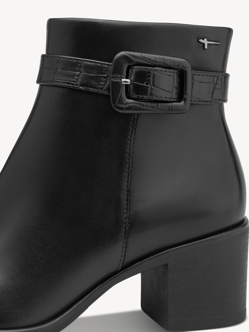 Enkellaarsje - zwart, BLACK LEATHER, hi-res