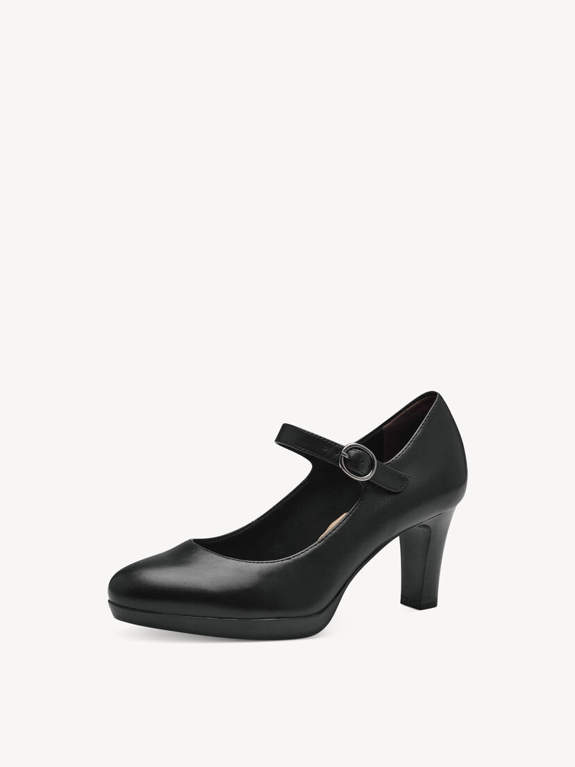 Leren Pumps - zwart, BLACK, hi-res