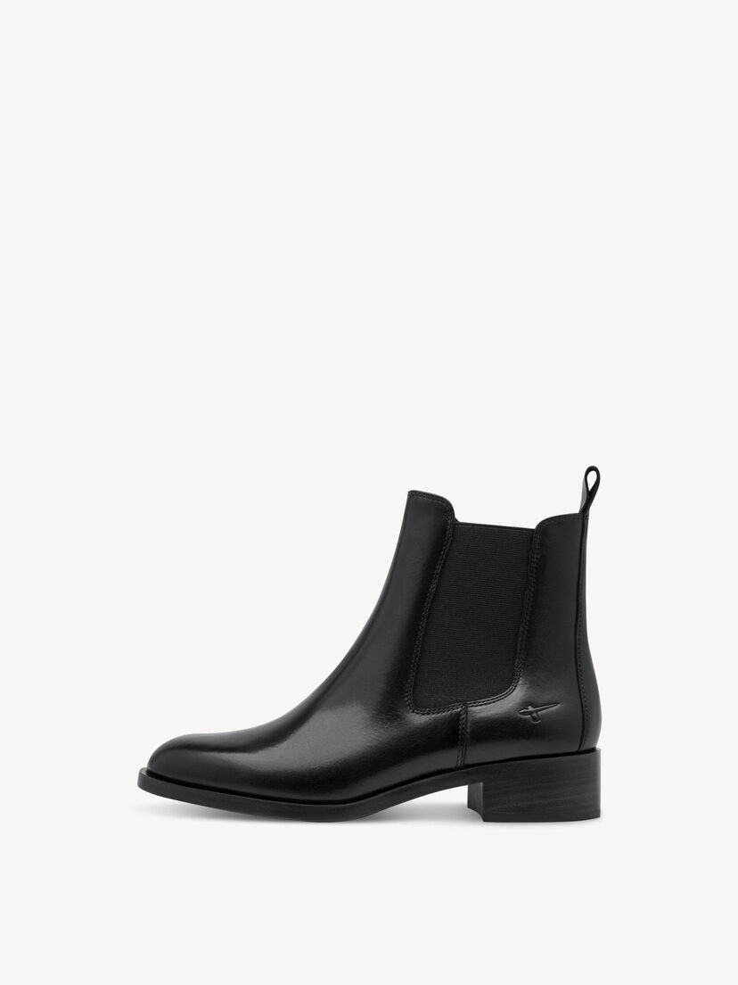 Leren Chelseaboot - zwart, BLACK, hi-res