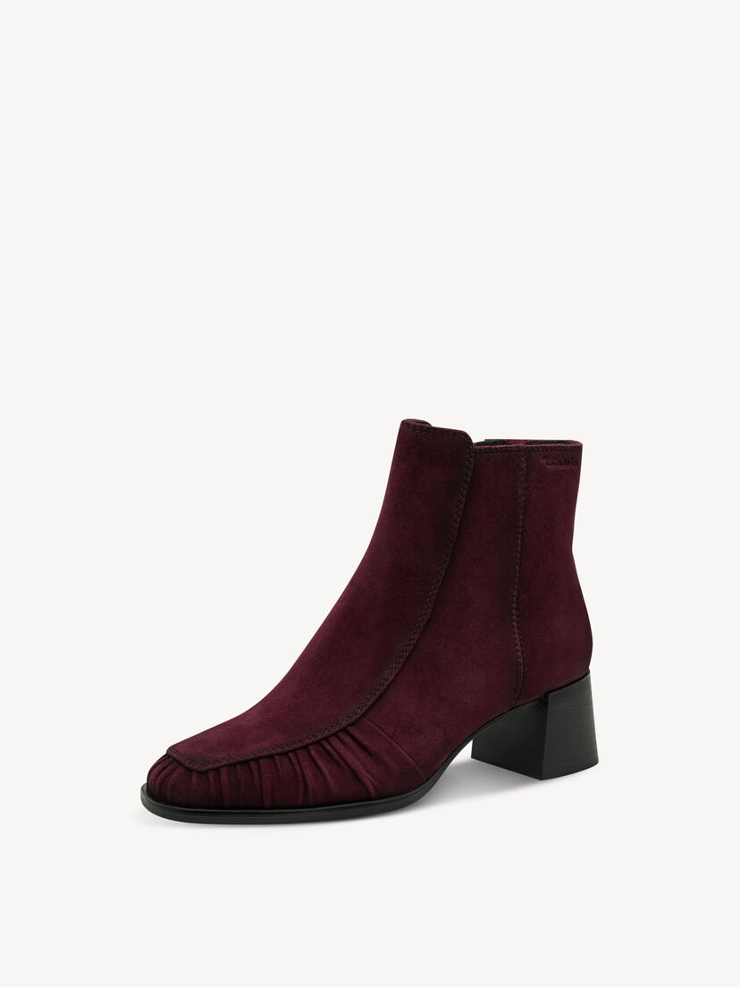 Leren Enkellaarsje - rood, MERLOT, hi-res