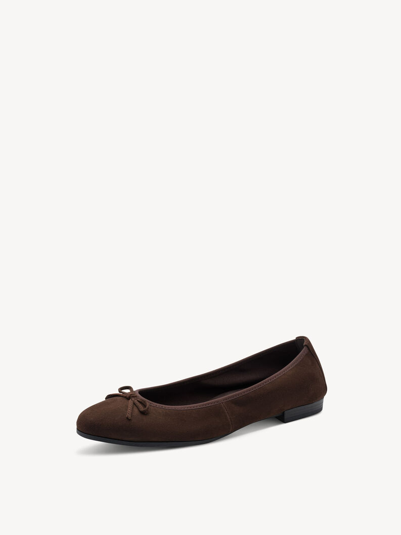 Lederballerina - braun, MOCCA SUEDE, hi-res
