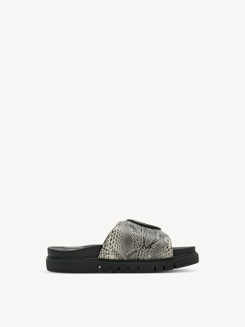 Mule en cuir - noir, BLACK SNAKE, hi-res