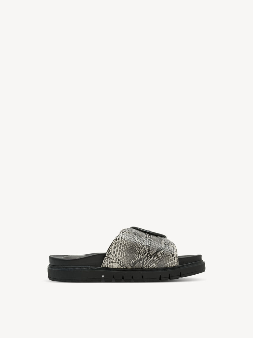 Leren Slipper - zwart, BLACK SNAKE, hi-res