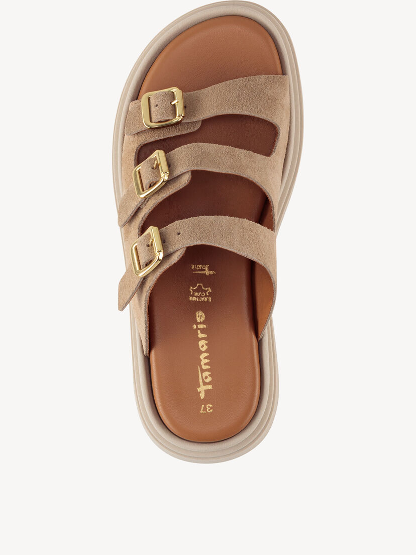 Leren Slipper - beige, beige, hi-res