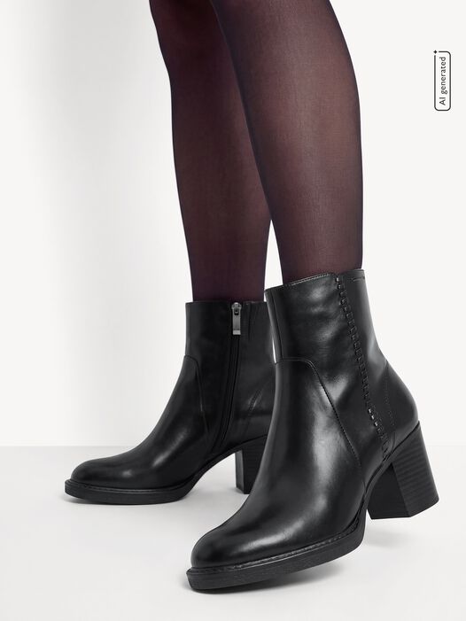 Enkellaarsje, BLACK LEATHER, hi-res
