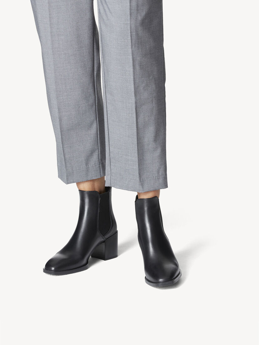 Leren Chelseaboot - zwart, BLACK, hi-res