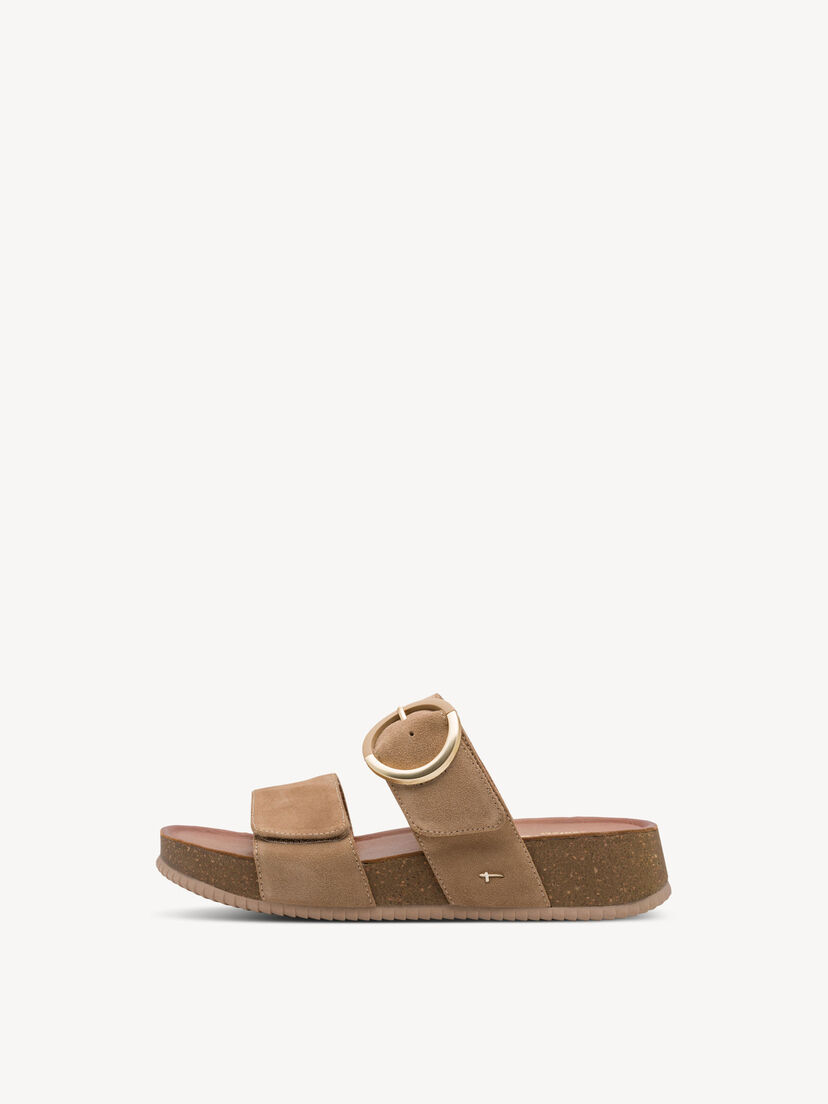 Leren Slipper - bruin, CAMEL SUEDE, hi-res