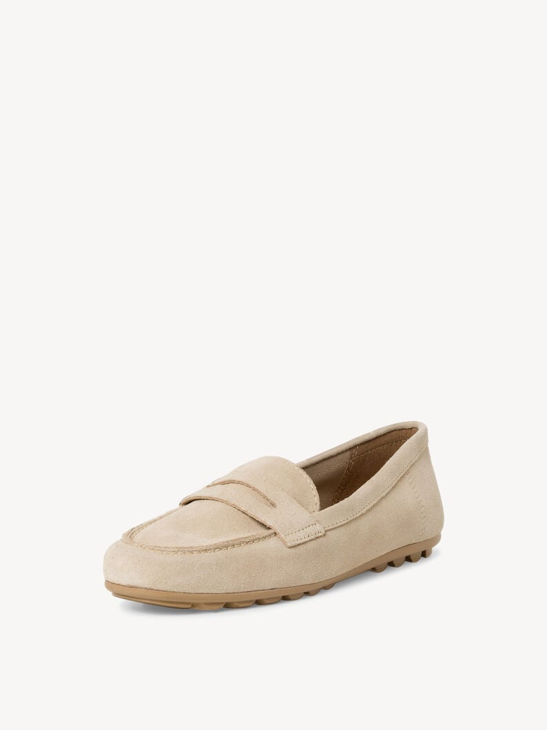 Leather Moccasin - beige, CREAM, hi-res