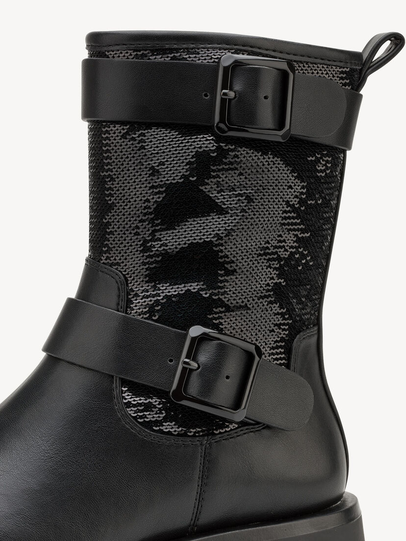 Enkellaarsje - zwart, BLACK, hi-res