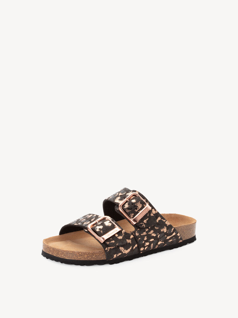 Pantolette - schwarz, BLACK/LEOPARD, hi-res