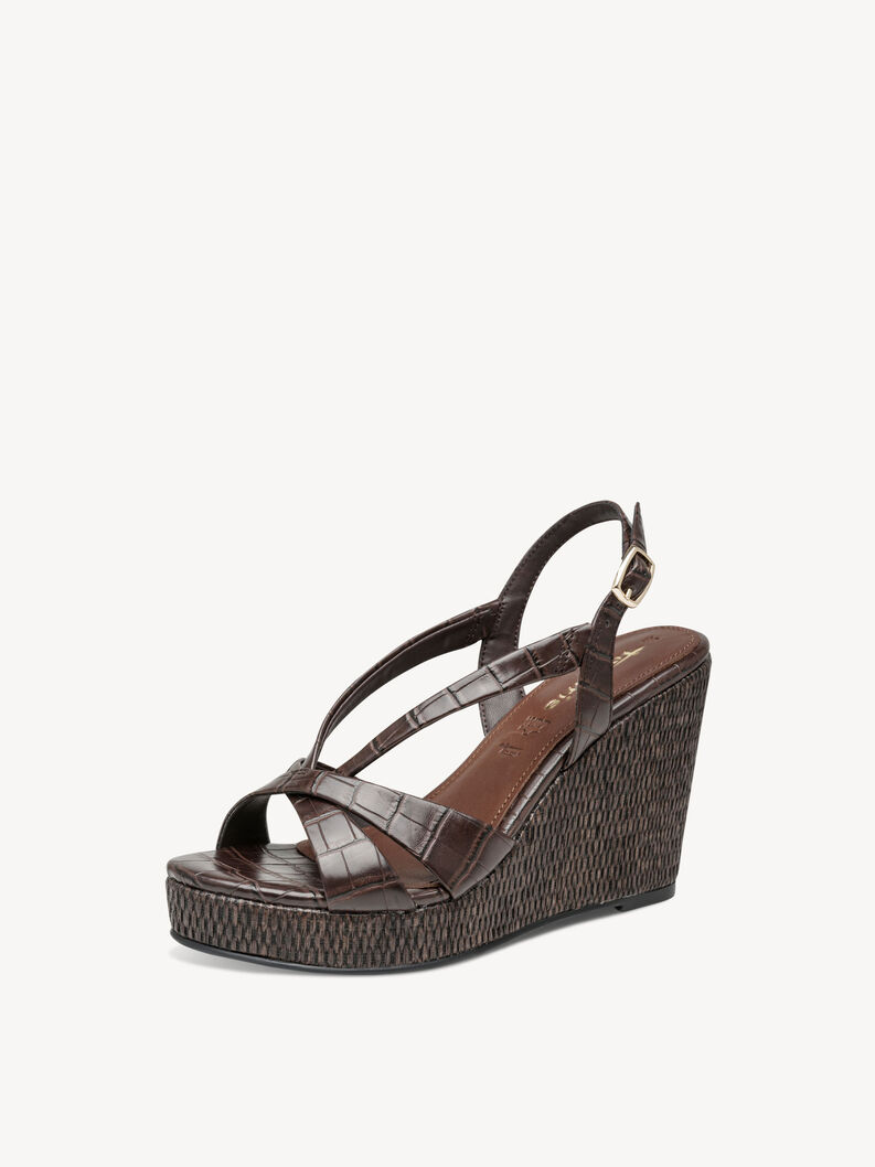 Heeled sandal - brown, MOCCA CROCO, hi-res