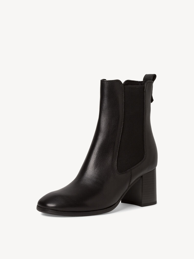 Bottine Chelsea en cuir - noir, BLACK, hi-res