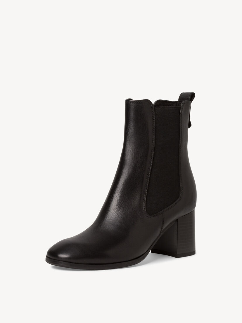 Leren Chelseaboot - zwart, BLACK, hi-res