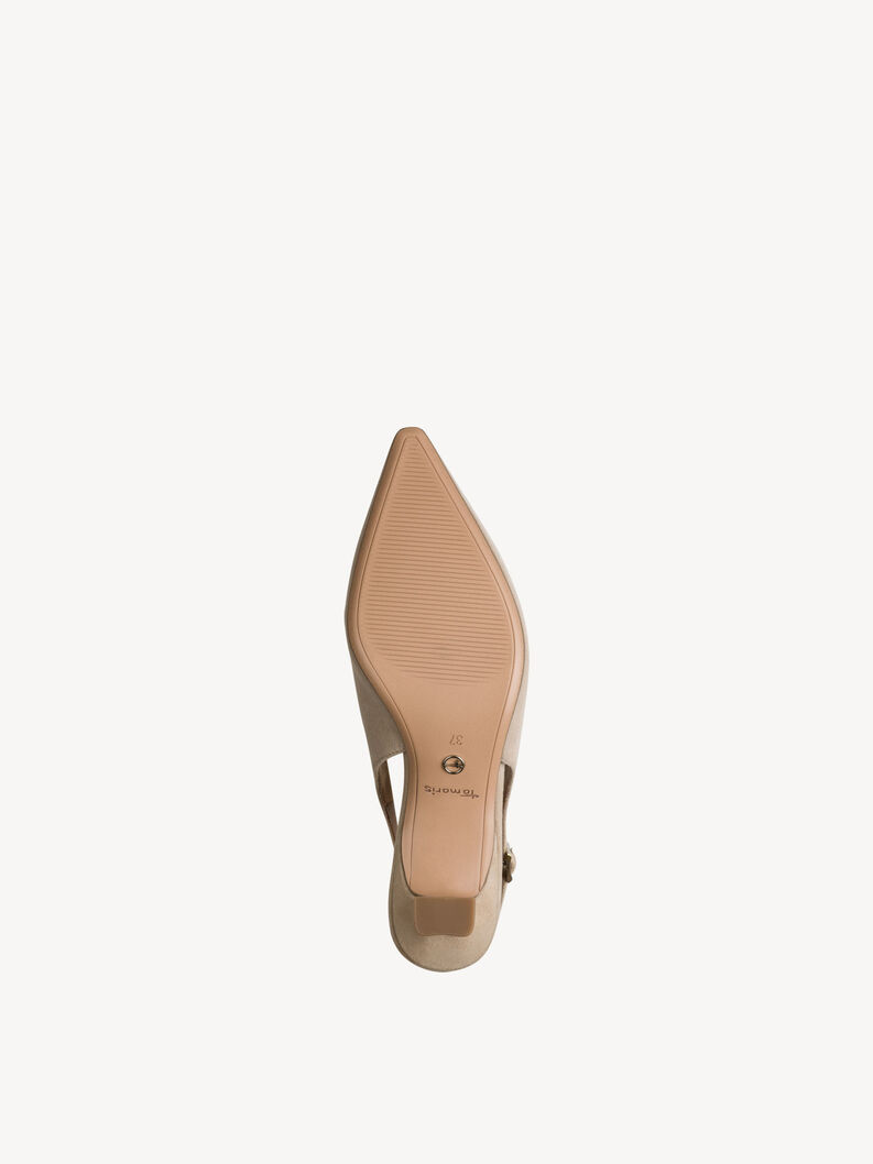 Leather sling pumps - beige, beige, hi-res