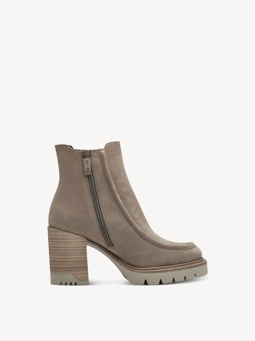 Leren Enkellaarsje - beige, TAUPE, hi-res