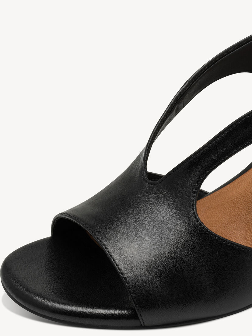 Leren Sandaaltje - zwart, BLACK UNI, hi-res