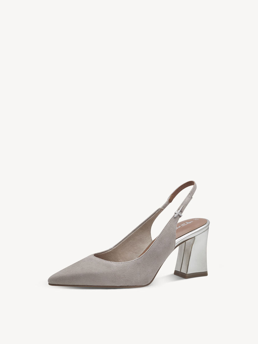 Leren Slingpumps - grijs, GREY COMB, hi-res
