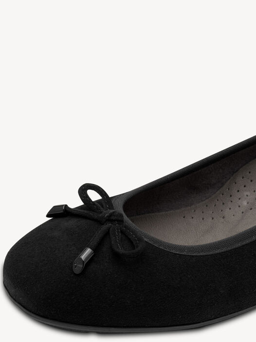 Leren Ballerina, BLACK SUEDE, hi-res