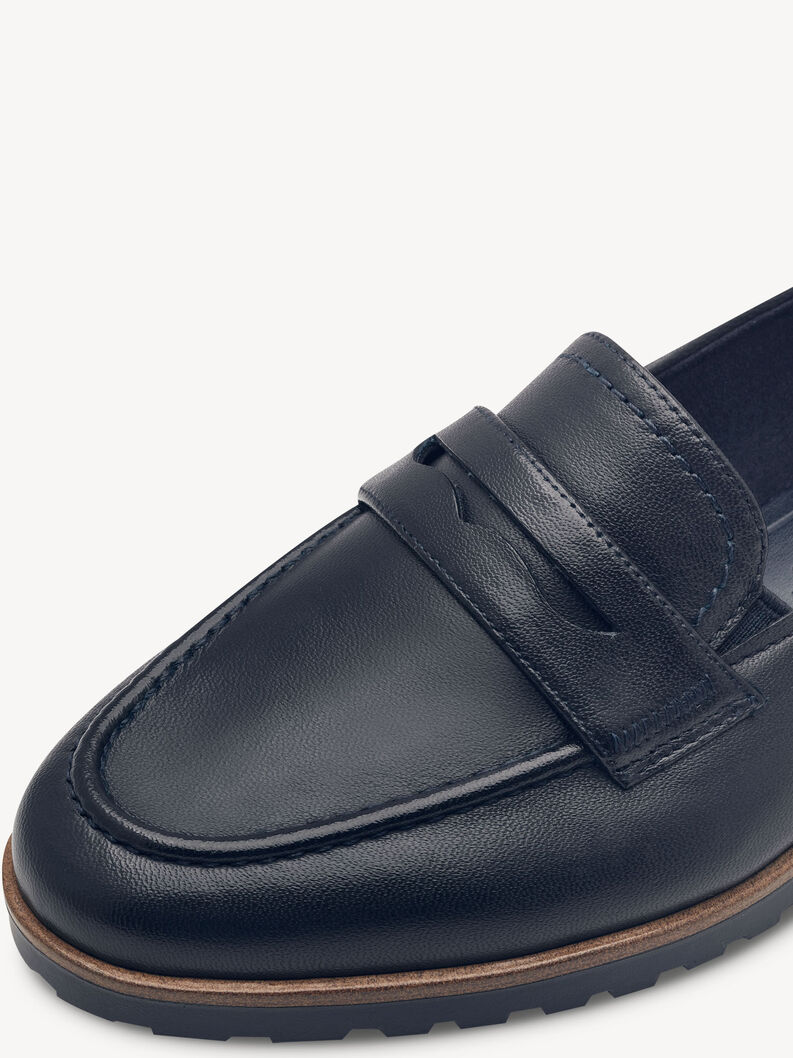 Lederslipper - blau, NAVY, hi-res