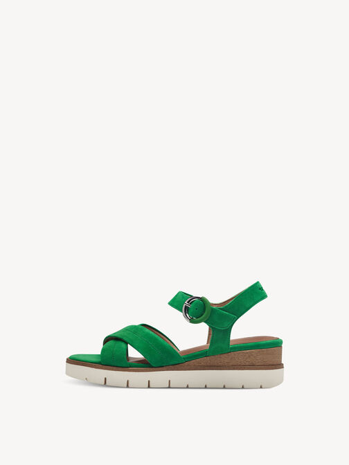 Heeled sandal, GREEN, hi-res