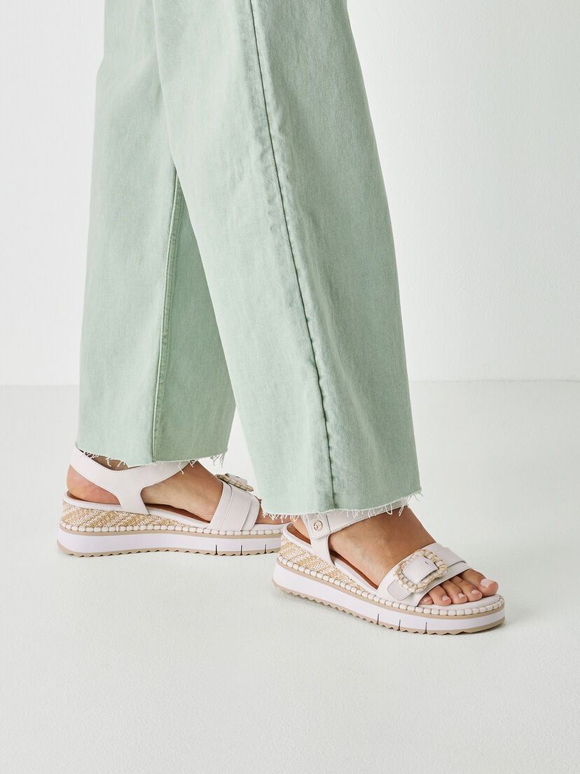 Leren Sandaaltje - wit, WHITE, hi-res