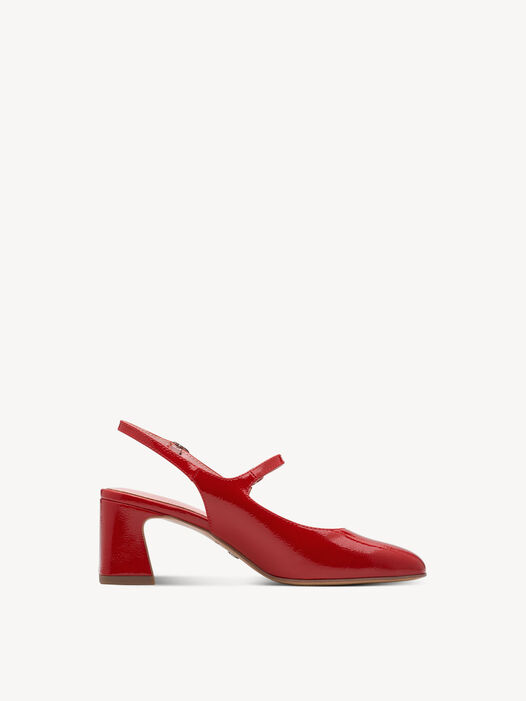 Slingpumps, RED PATENT, hi-res