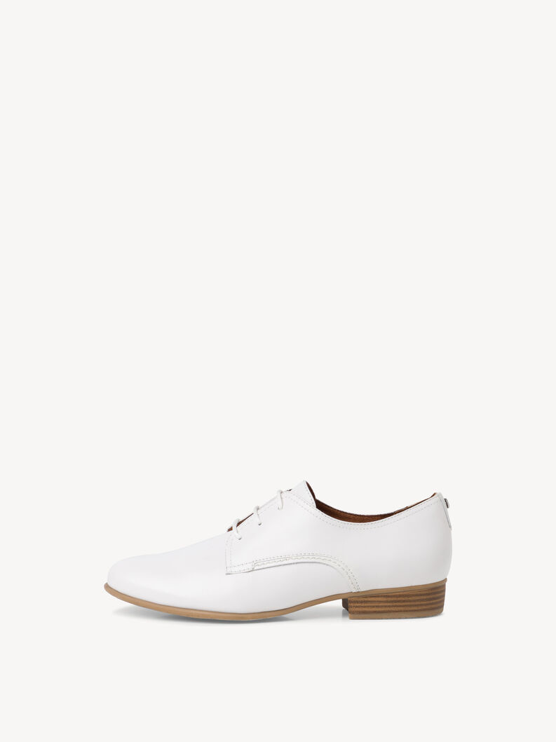 Leather Low shoes - white, WHITE, hi-res