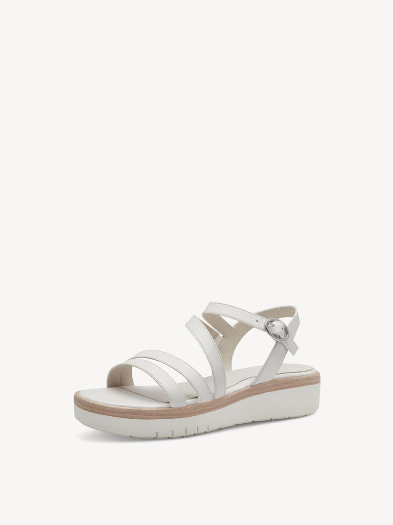 Leather Heeled sandal - white, WHITE UNI, hi-res